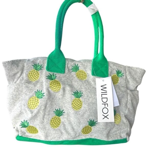 Wildfox Pineapple Tote Bag Green and Gray. NWT! - Picture 1 of 8